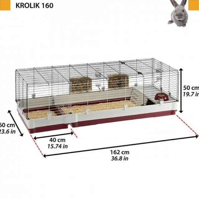 Ferplast Krolik 160 kaninbur 162 x 60 x 50 cm