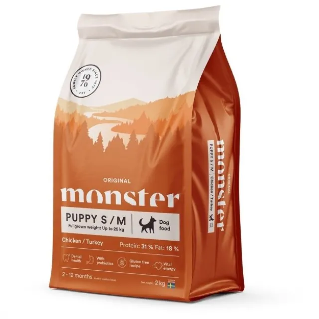 Monster Dog Puppy small/medium Kylling & Kalkun